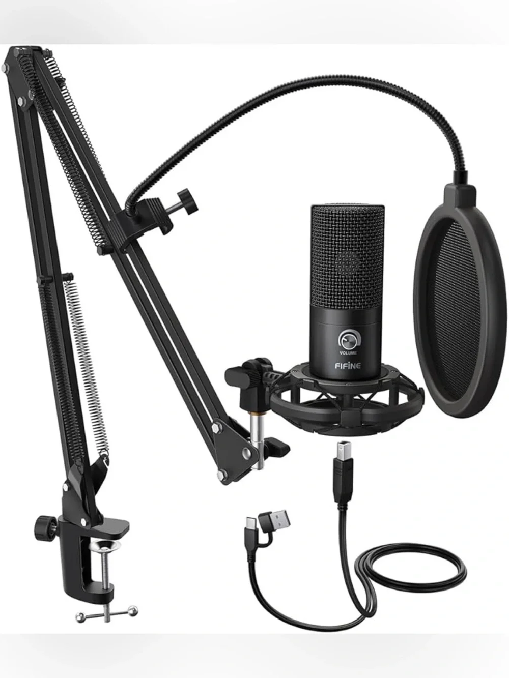 ✅ FIFINE T669 USB Studio Condenser Microphone Kit with Adjust